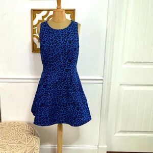 Forever 21 Blue and White Fit and Flare Dress